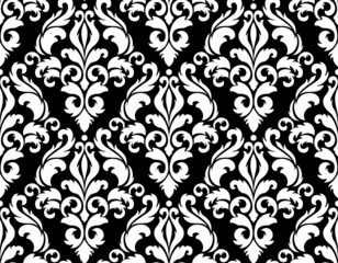 Damask seamless pattern element. Vector floral damask ornament vintage illustration.