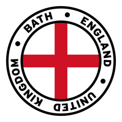 Round Bath England United Kingdom Flag Clipart