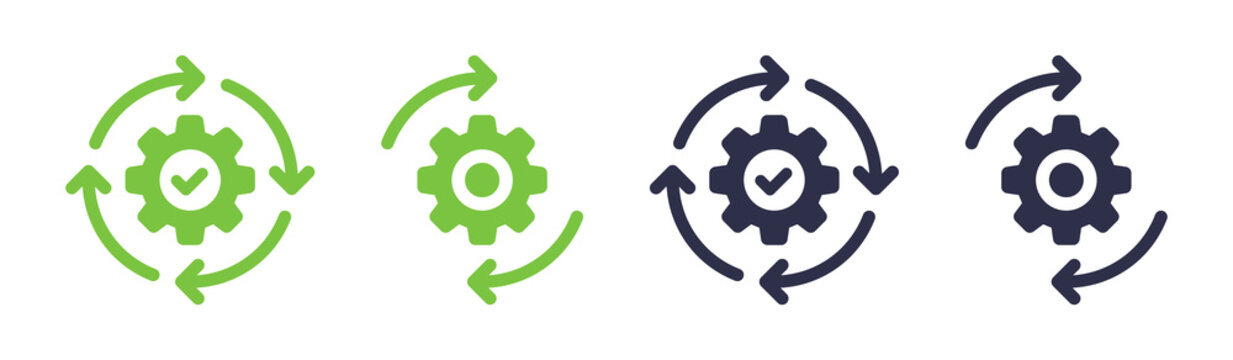Operation process icon vector. Implementation concept