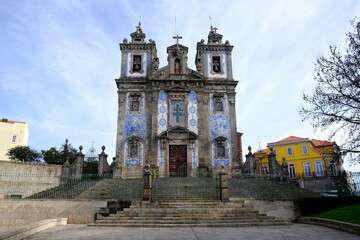 Fototapeta na wymiar St. Ildefons Church with azulejos tiles. Porto, Portugal