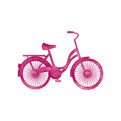 A bike, bicycle watercolor illustration perfect for greeting cards, party invitations, embellishments, handicrafts, stationery, scrapbooking, posters, stickers, t-shirts.