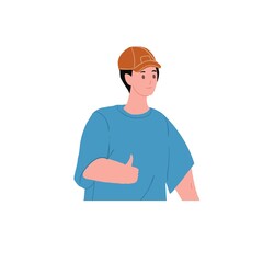 Vector cartoon flat man character in trendy outfit gesticulate,showing thumbs up-positive emotions,friendship,relationships,social communication concept,web site banner ad design
