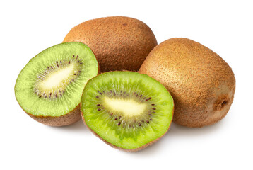 fresh kiwi fruit isolated on the white background.