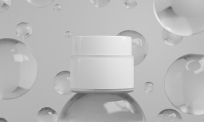 skin care serum cream lotion cosmetic bottle, 3d rendering illustration mockup, medical spa  treatment product packaging