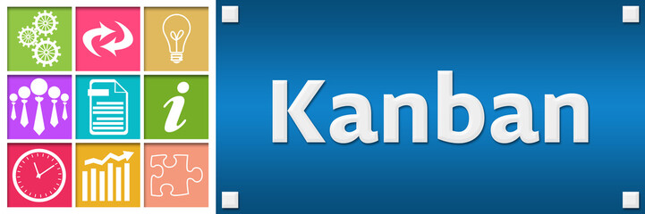 Kanban Colorful Business Grid Blue Right 