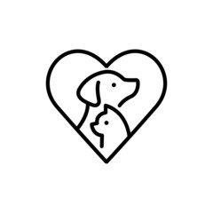 Love pet logo icon vector image