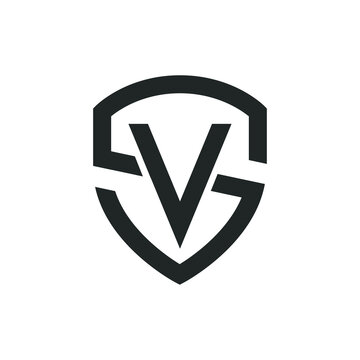 SV stylish shield Creative Minimalist Logo Design