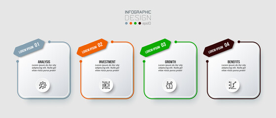 Infographic template business concept with step.
