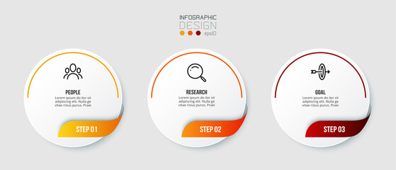 Infographic template business concept with step.
