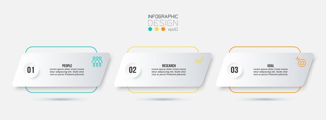 Infographic template business concept with step.
