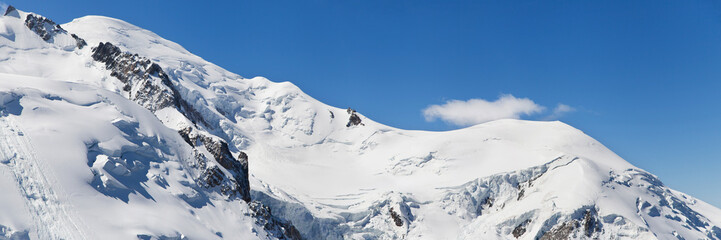 Ridge of the Mont Blanc from the Aiguille du Midi, French Alps