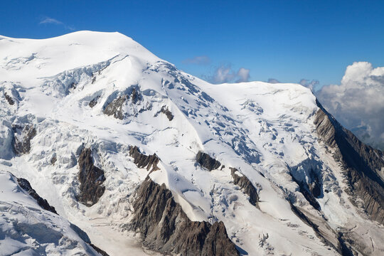 Dome and Aiguille du Gouter from the Aiguille du Midi, French Alps