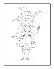 Halloween Coloring page. You Can Use Easily For Your KDP Interior.
