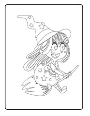 Halloween Coloring page. You Can Use Easily For Your KDP Interior.
