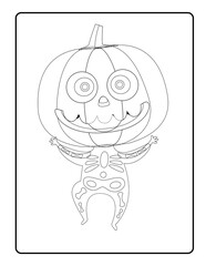 Halloween Coloring page. You Can Use Easily For Your KDP Interior.