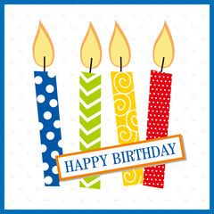 Obraz premium happy birthday card with candles