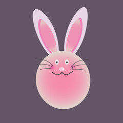 easter bunny with egg vector illustration.