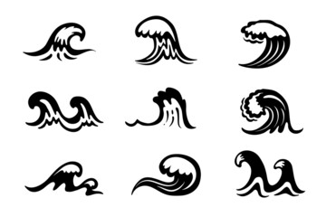 Ocean graphics with high waves Summer vacation ideas