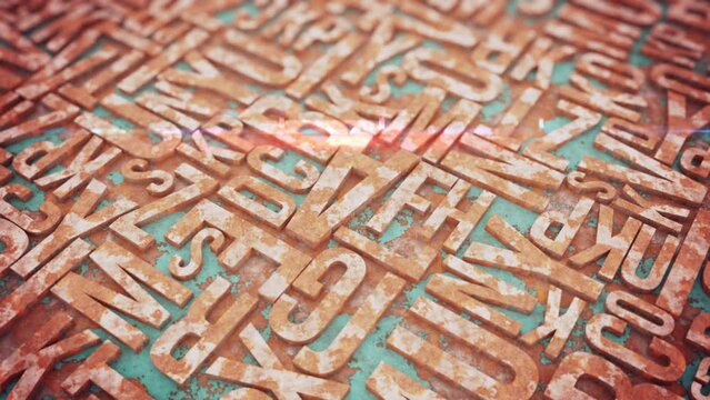 Iron Letters Background, loopable video