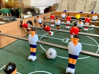 Table football for background indoor.