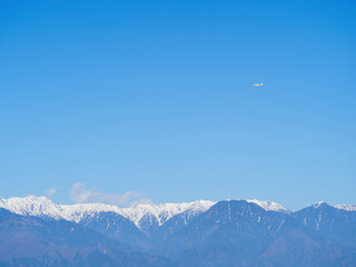 4月（春） 北アルプスの大天井岳・有明山と飛行機