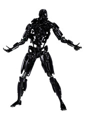 3D Rendering Male Robot on White