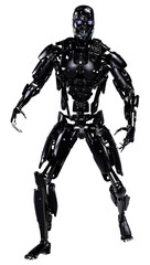 3D Rendering Male Robot on White
