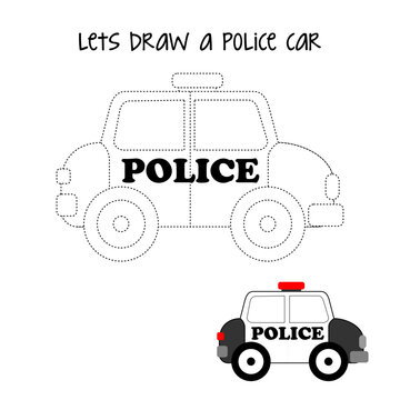 Connect The Dots to Draw a Vehicle Illustration