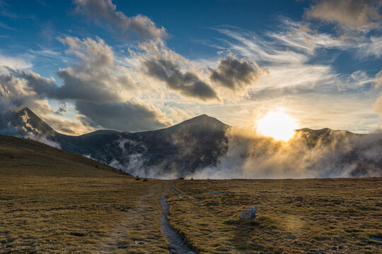 Sunset in the mountains