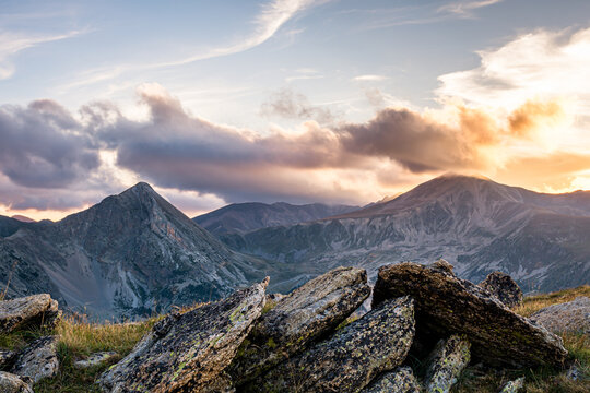 Sunset in the beautiful mountains