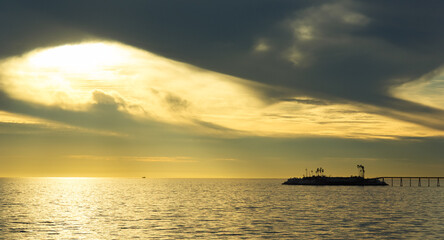 Naklejka na ściany i meble Rincon island by sunset, California