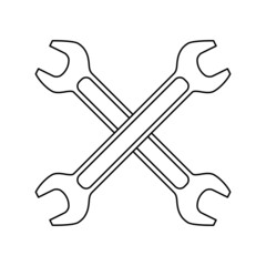Spanners line drawing on white background. Tools for repairs.