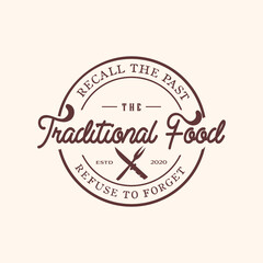 vintage restaurant icon, traditional food that gives a more impression