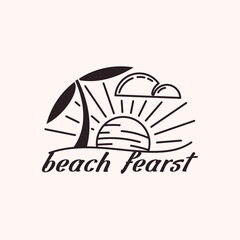 beach icon, classic and fun beach logo