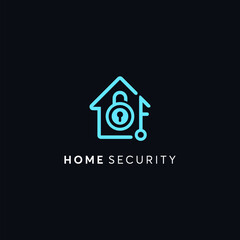 home icon, home security logo and a good padlock