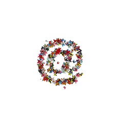 Colored Butterfly Forming Typeface AT