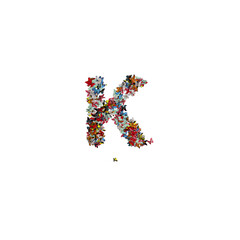 Colored Butterfly Forming Typeface K