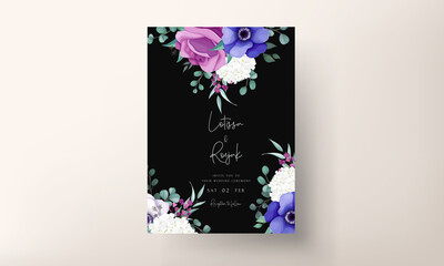 beautiful flower wreath wedding invitation card template