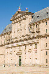 Royal Monastery of San Lorenzo de El Escorial. Located in the Community of Madrid, Spain, in the town of El Escorial. Main facade. Built in the sixteenth century and declared a World Heritage Site.