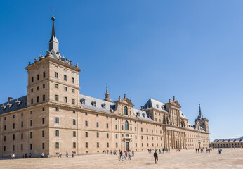 Fototapeta premium Royal Monastery of San Lorenzo de El Escorial. Located in the Community of Madrid, Spain, in the town of El Escorial. Built in the sixteenth century and declared a World Heritage Site.
