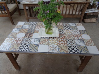 Spanish Style Mosaic Tiled Tables