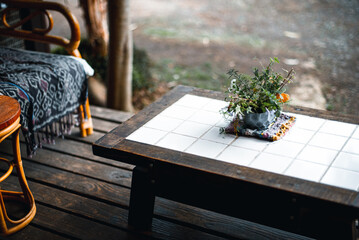 古民家カフェのテラス