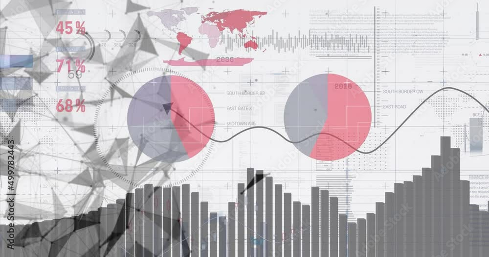 Aufkleber animation of data processing over white background