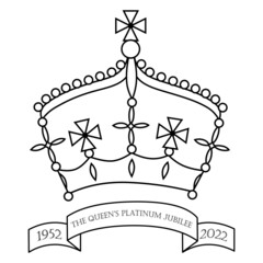 Queen platinum jubilee 2022 vector clipart illustration