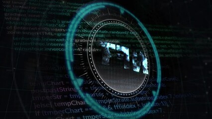 Animation of data processing and nft text over black background - Powered by Adobe