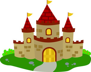 Obraz na płótnie Canvas castle cartoon vector clipart kingdom