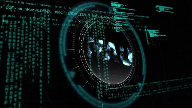 Animation of uah text over data processing and scope scanning