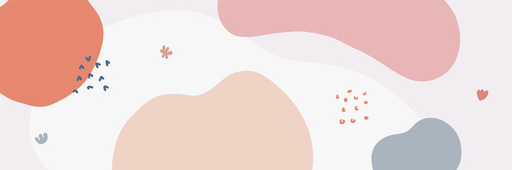 Modern boho abstract hand drawn colorful presentation design background