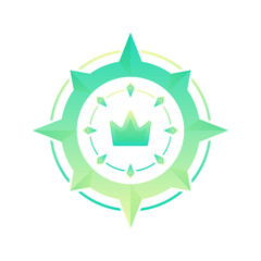 compass crown gradient logo design template icon