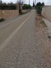 Newly Crushed Stone on Road
